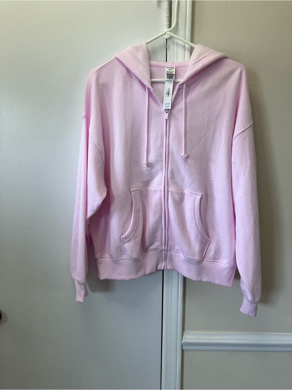 Light Pink Zip-Up Hoodie butterfly 🦋 decal on back